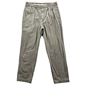Polo Ralph Lauren Chino Pants Mens 36x33 Olive Classic Pleated American Academia